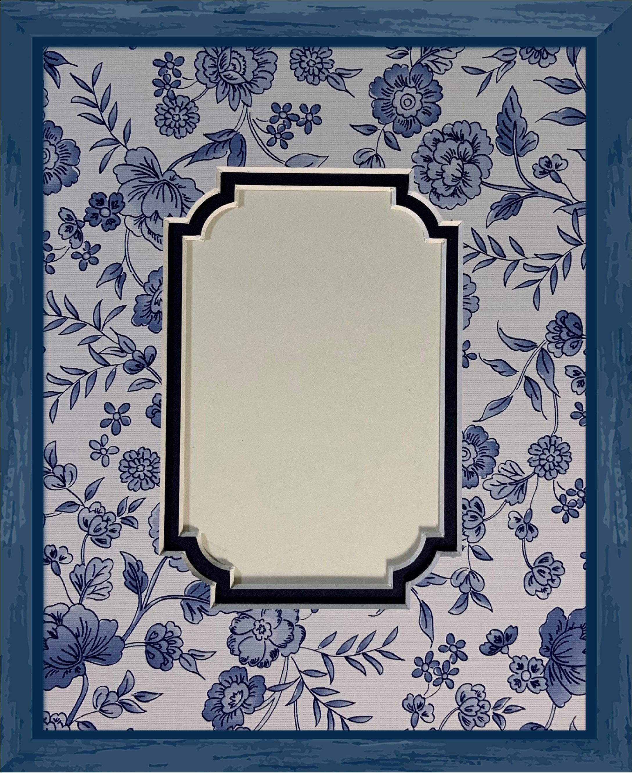 Blue Flowers Double Layer Photo Mat