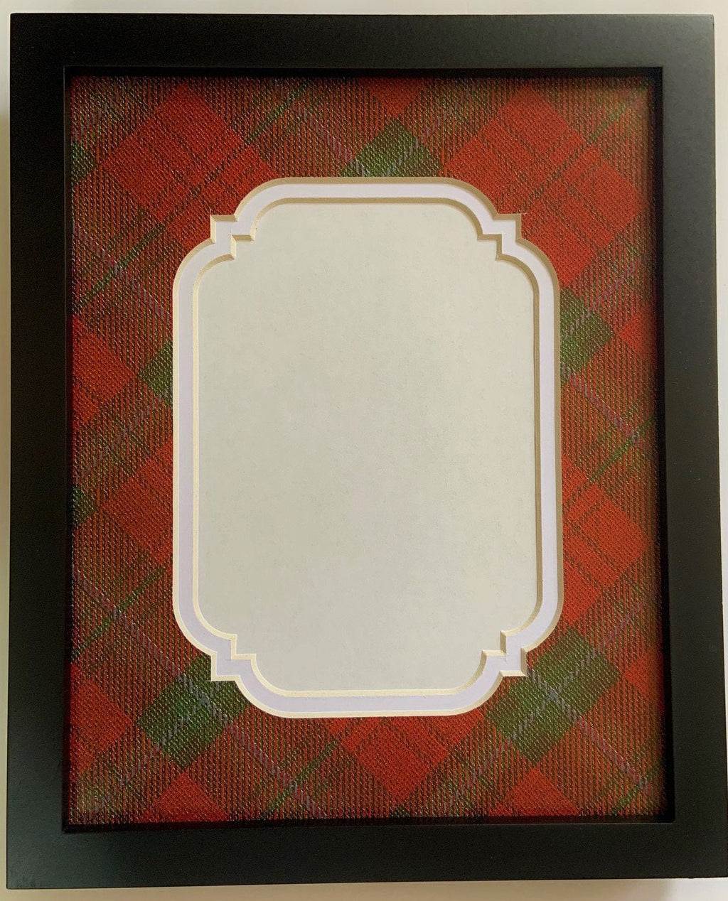 Red Holiday Plaid Double Layer Photo Mat