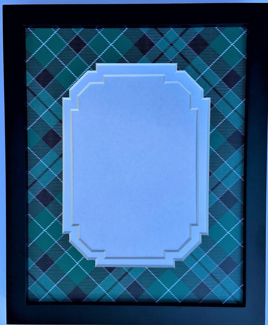 Green Plaid Double Layer Photo Mat