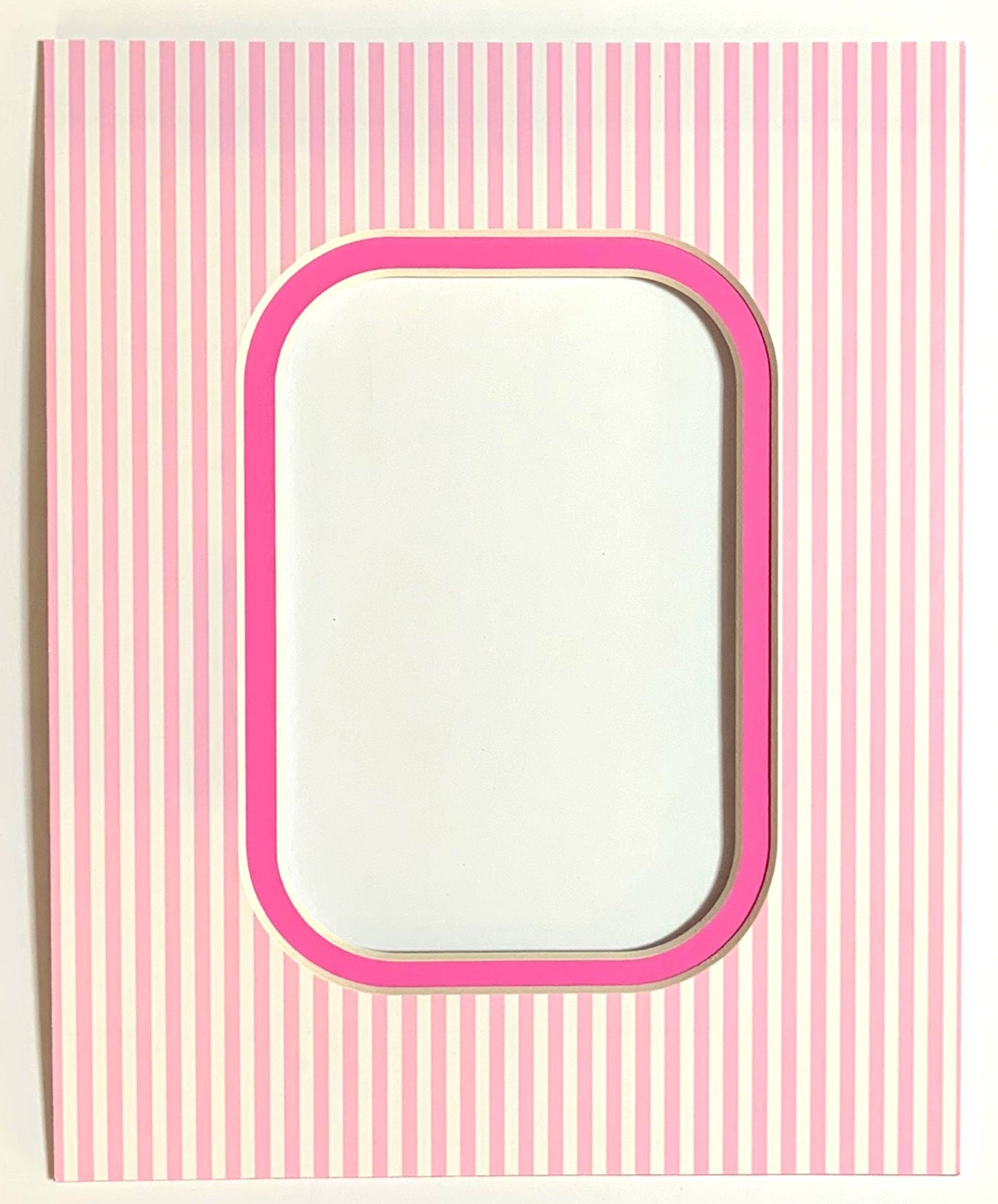 Pink Stripe Double Layer Photo Mat