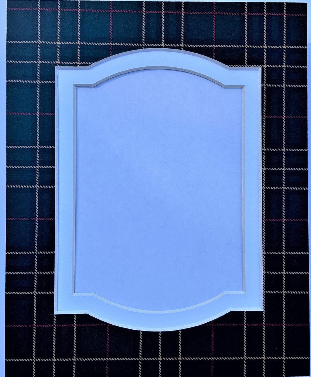 Dark Green Plaid Double Layer Photo Mat