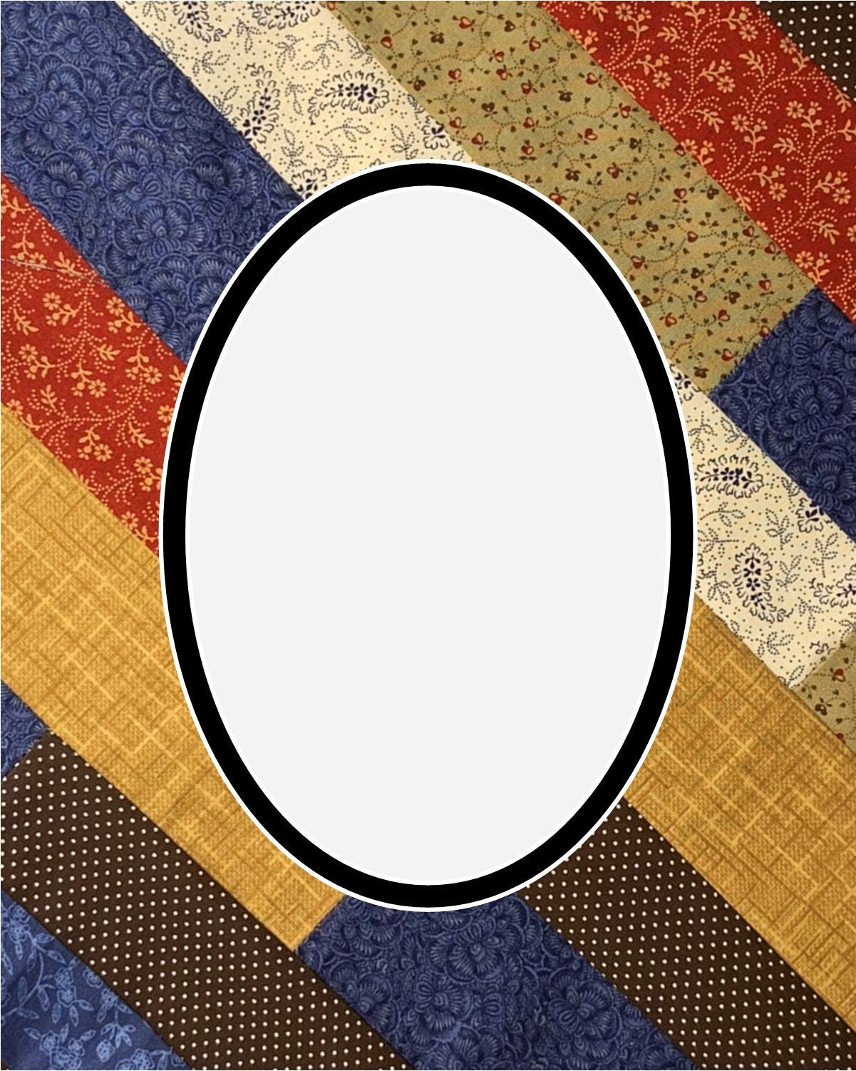 Quilt Strips Design Double Layer Photo Mat