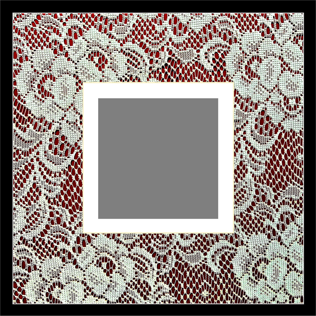 Lace on Red Double Layer Photo Mat - NOT ACTUAL LACE
