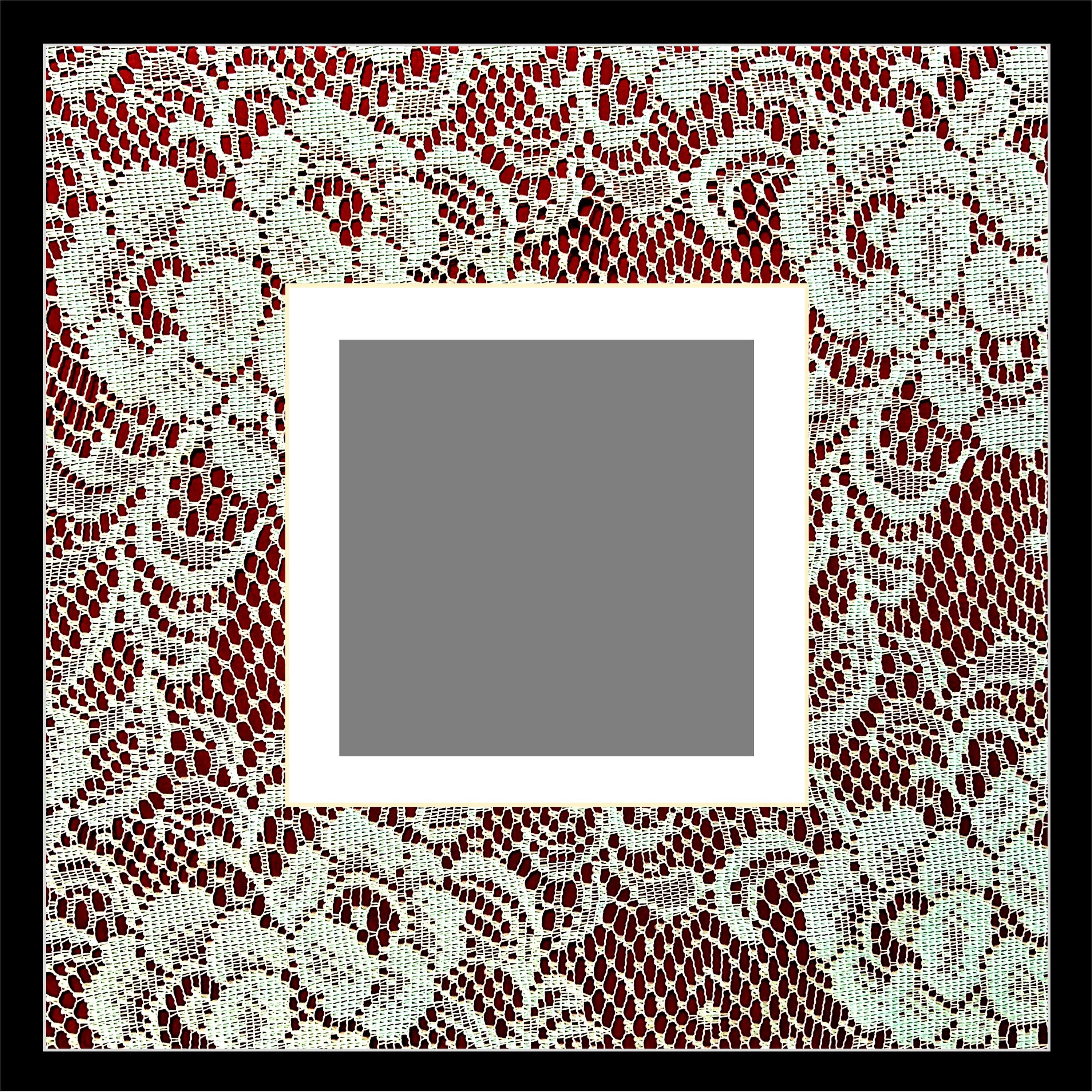 Lace on Red Double Layer Photo Mat - NOT ACTUAL LACE