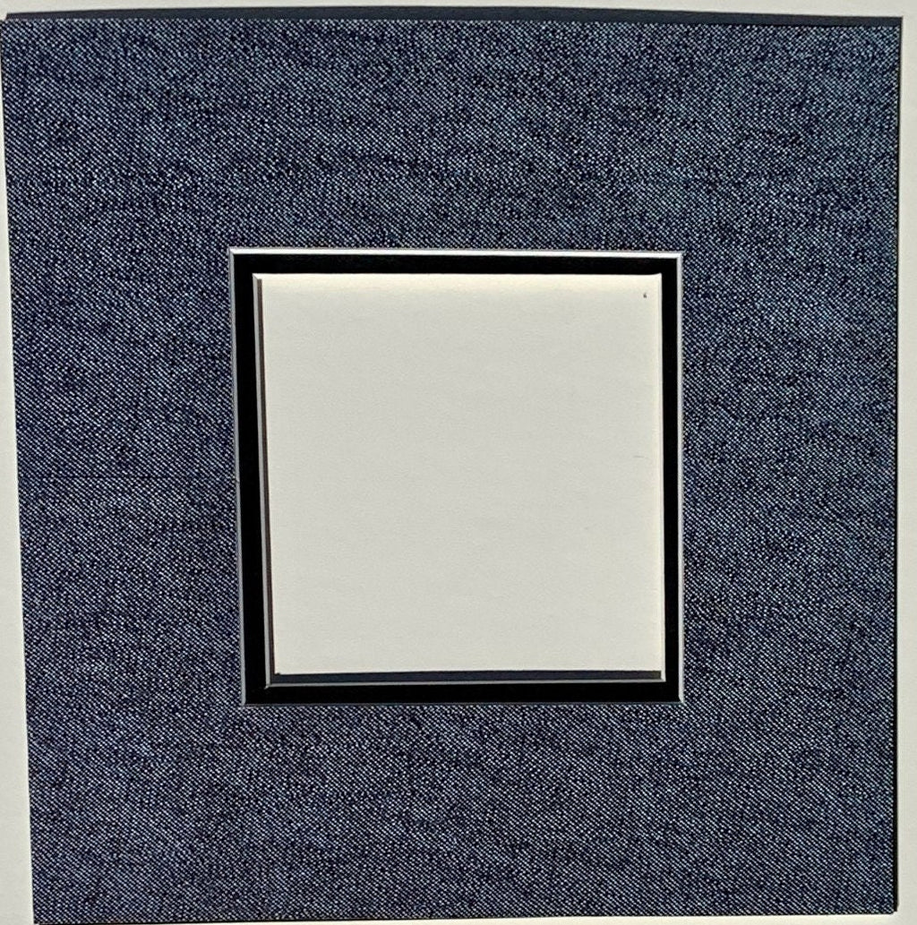 Blue Denim Printed Double Layer Photo Mat