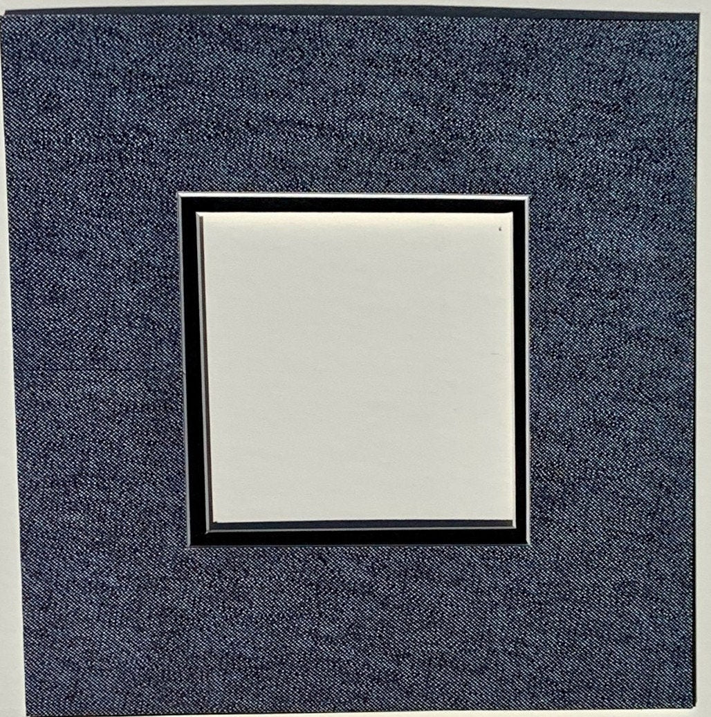 Blue Denim Printed Double Layer Photo Mat