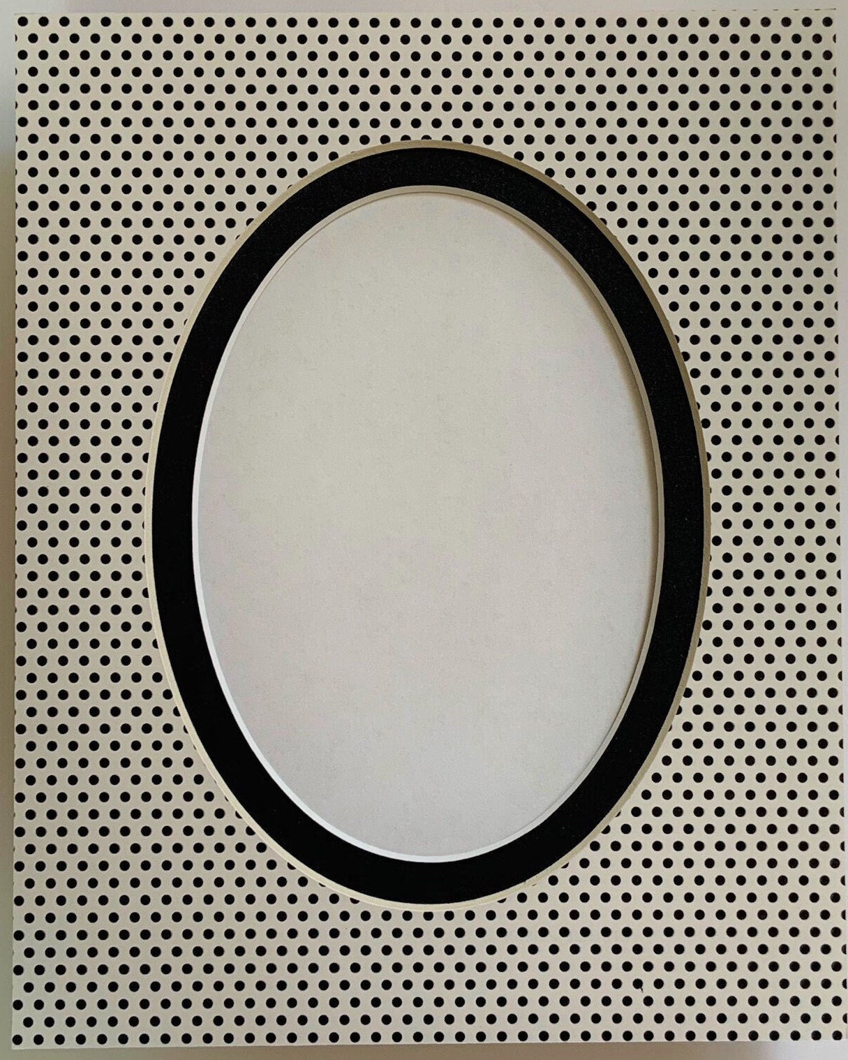 Black Polka Dots Double Layer Photo Mat