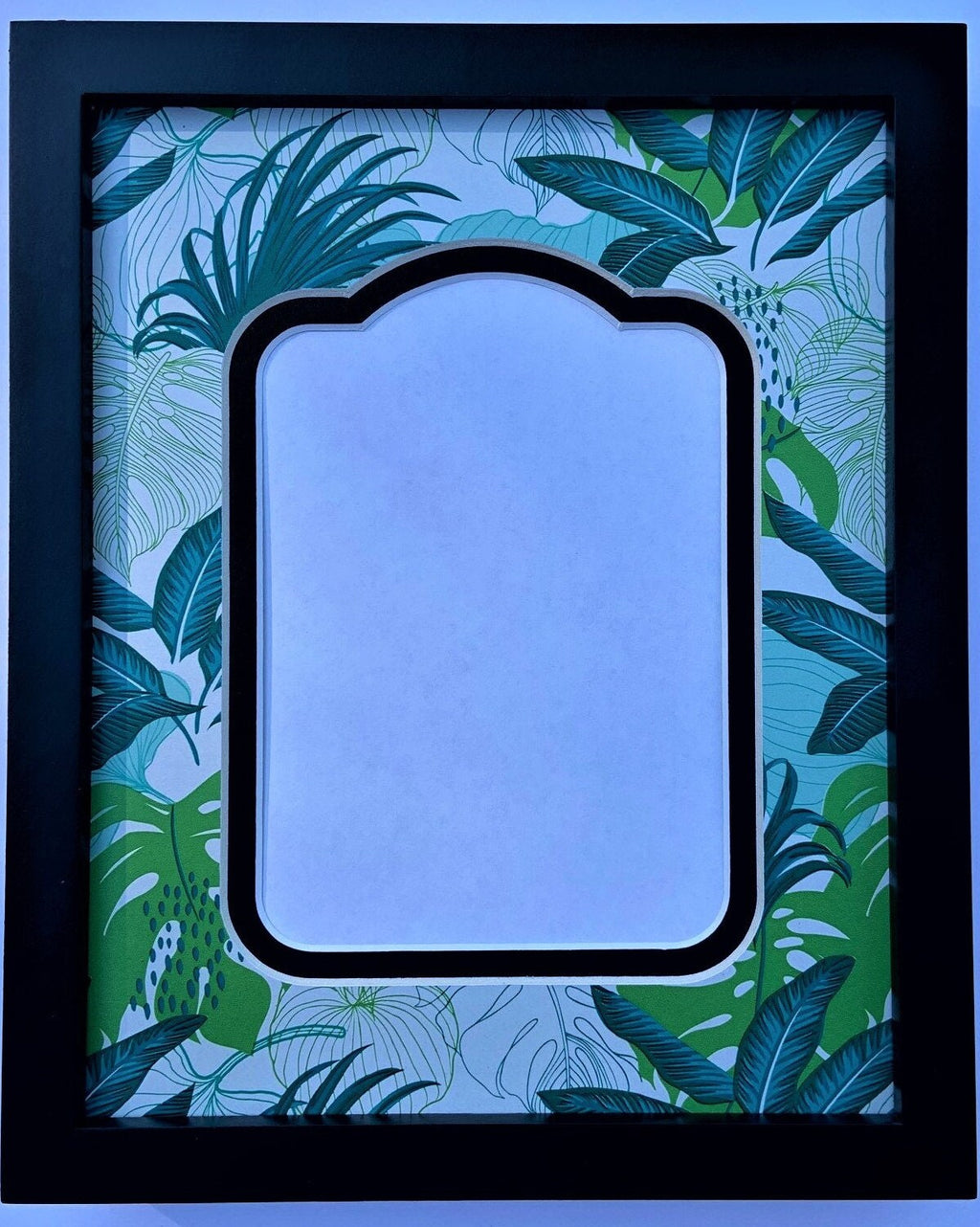 Green Foliage Cathedral Round Cut Double Layer Photo Mat