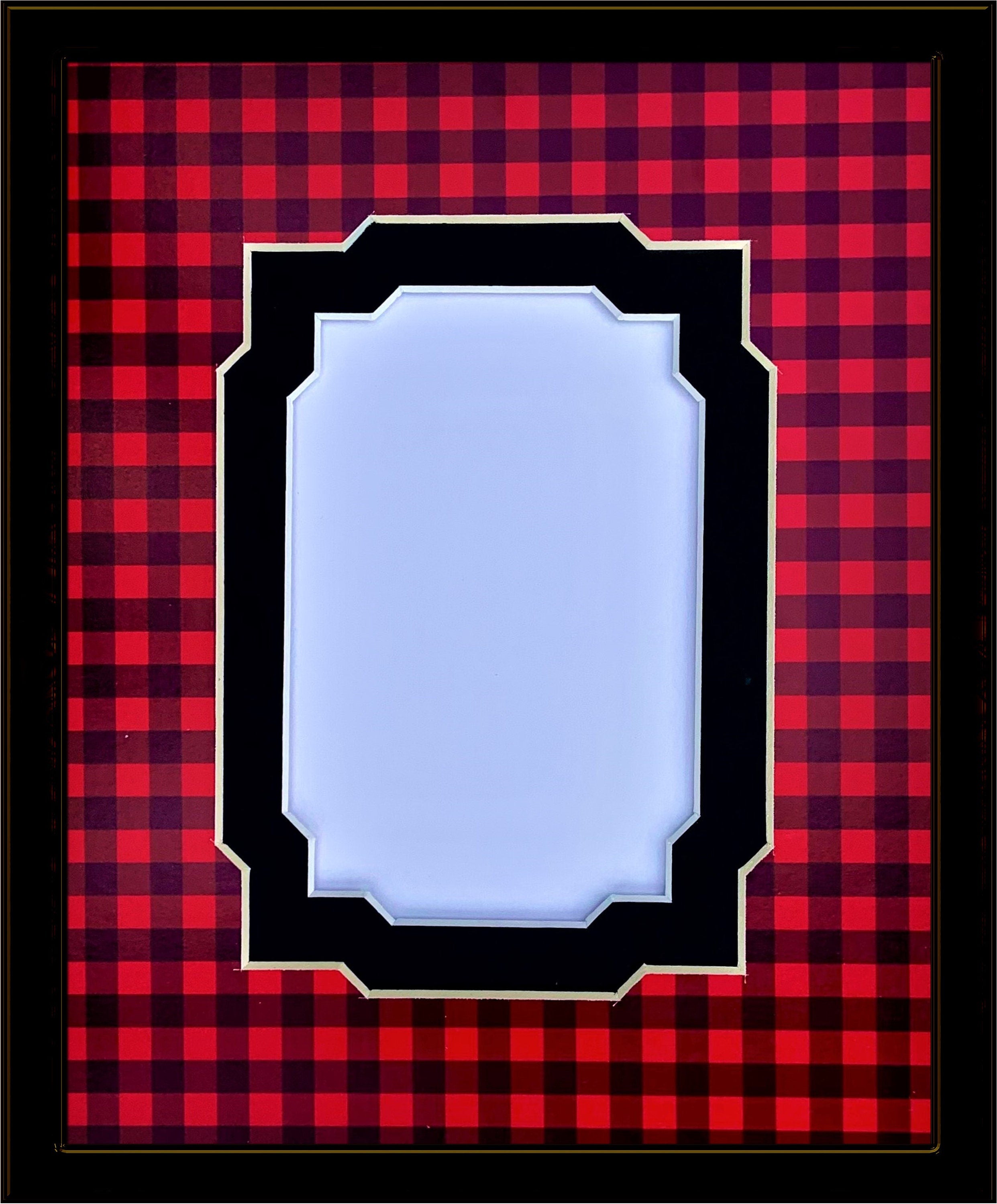 Red Buffalo Plaid Double Layer Photo Mat