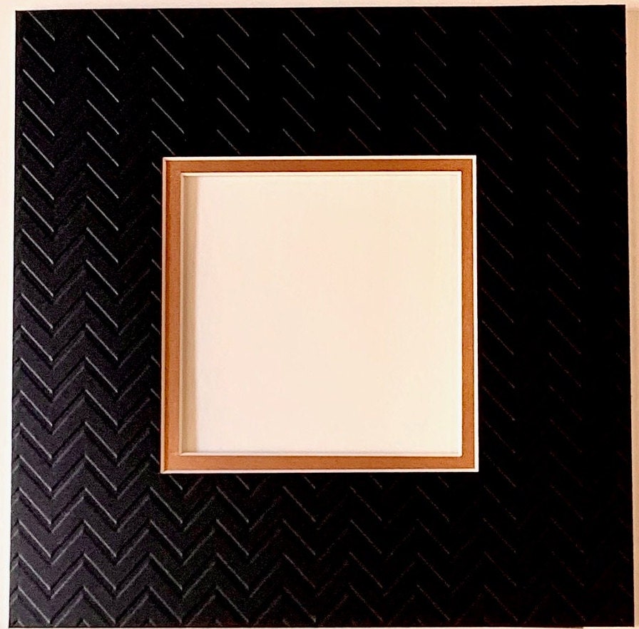 Black Embossed Chevrons on Copper Double Photo Mat