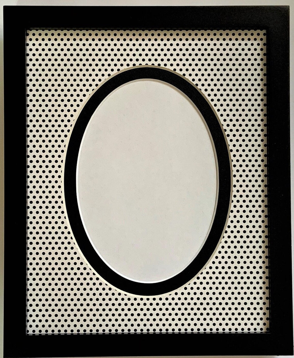 Black Polka Dots Double Layer Photo Mat
