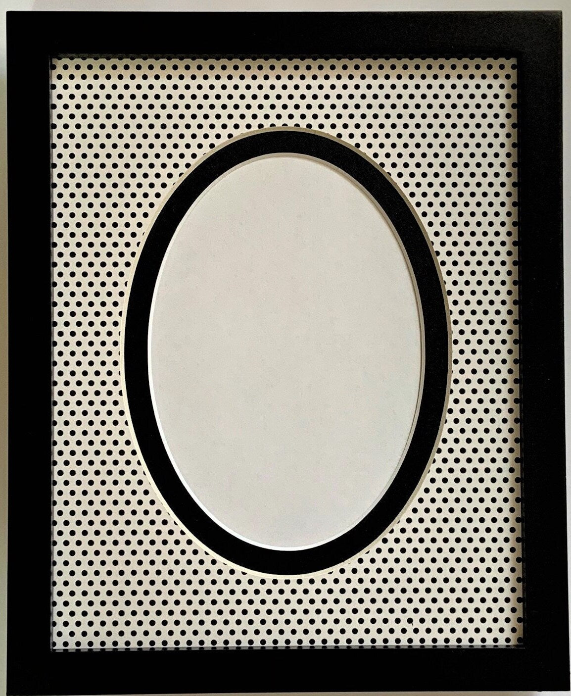 Black Polka Dots Double Layer Photo Mat