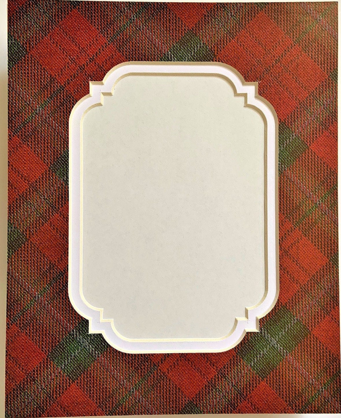 Red Holiday Plaid Double Layer Photo Mat
