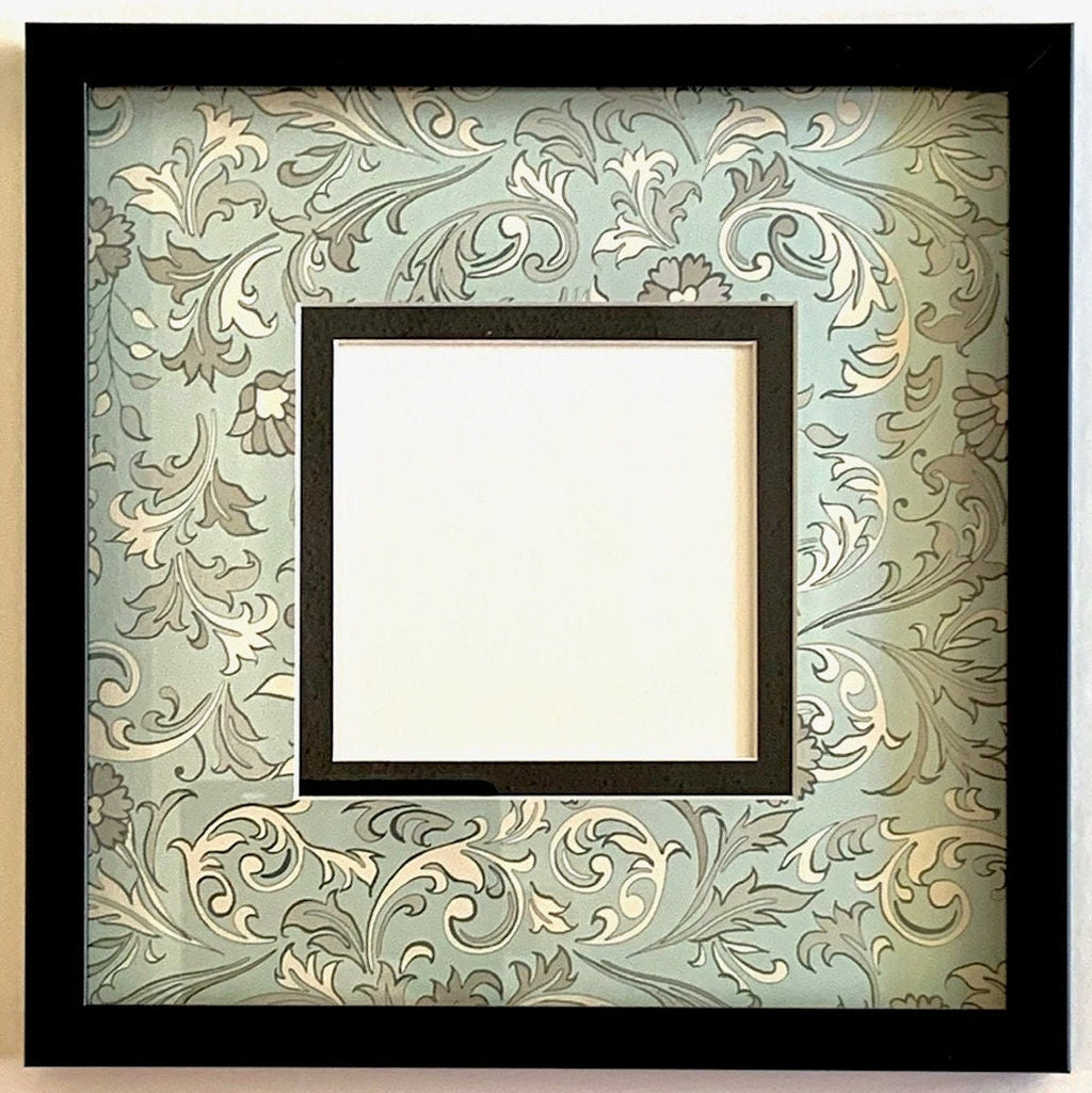 Light Blue Damask Double Layer Photo Mat