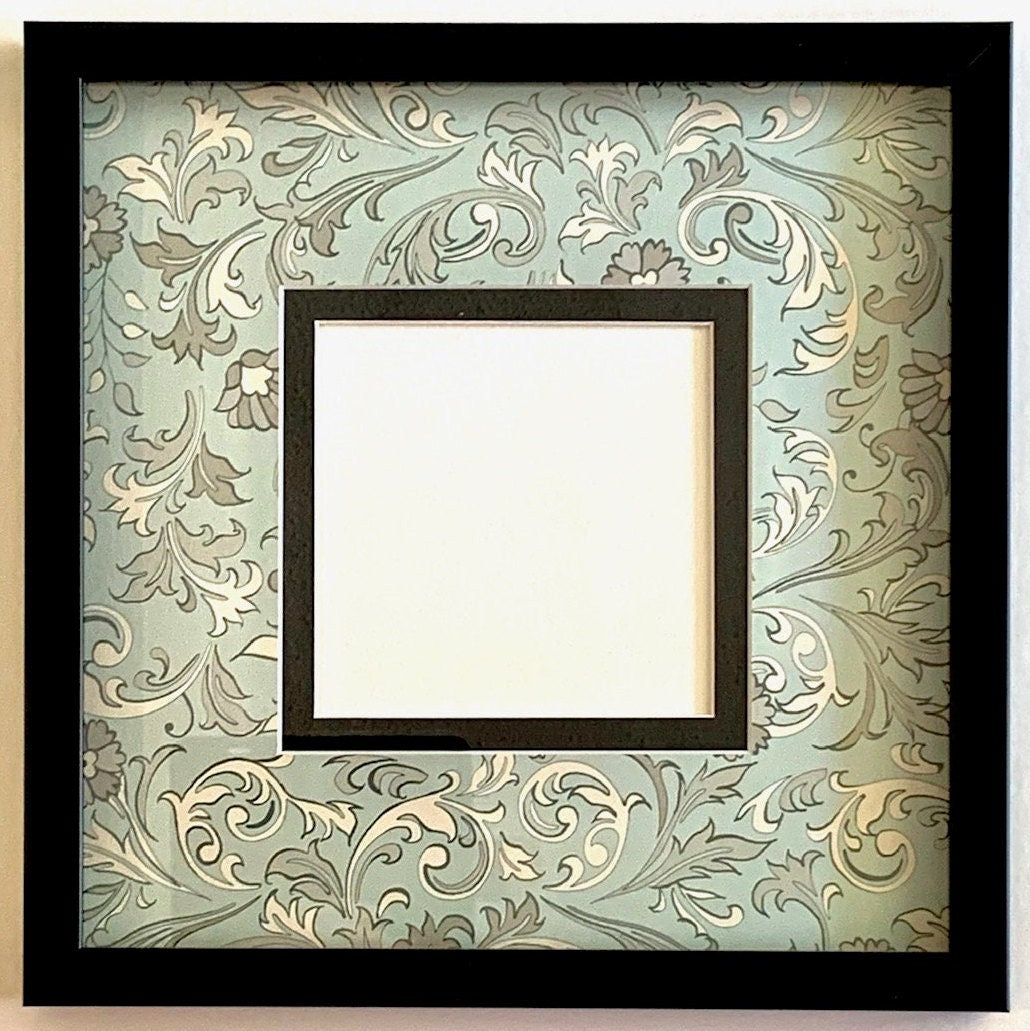 Light Blue Damask Double Layer Photo Mat