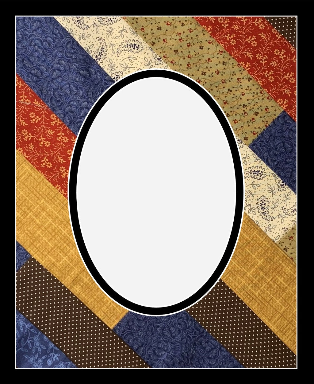 Quilt Strips Design Double Layer Photo Mat
