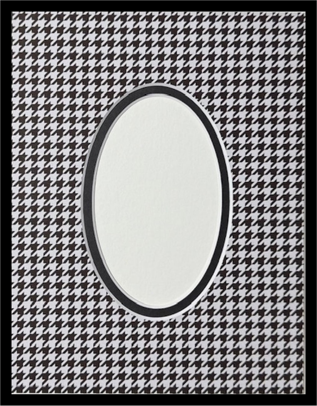 Black Houndstooth Double Layer Photo Mat
