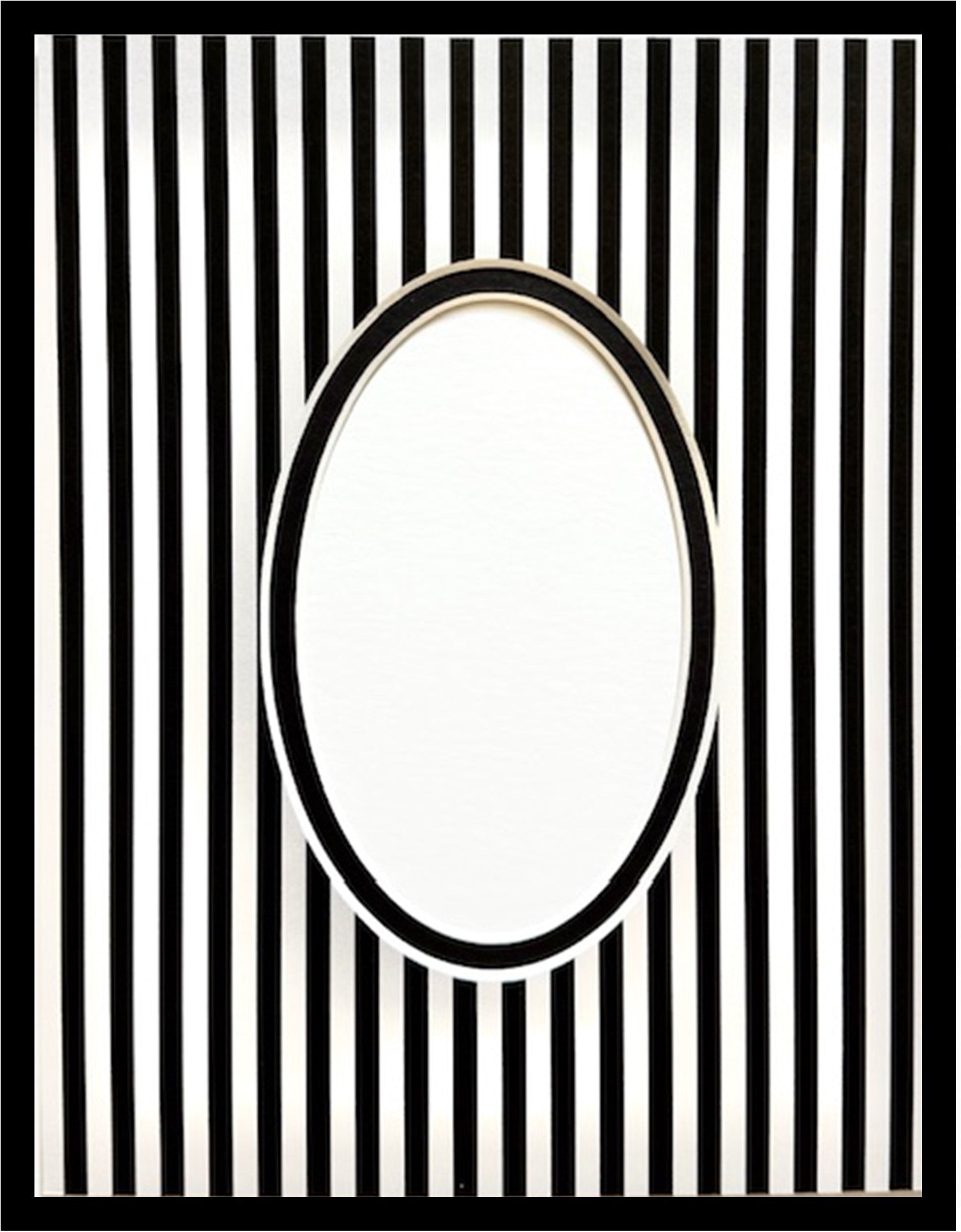 Black Stripe Photo Mat - Double Layer
