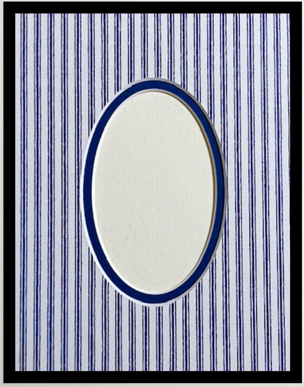 Antique Blue Ticking Printed Double Layer Photo Mat