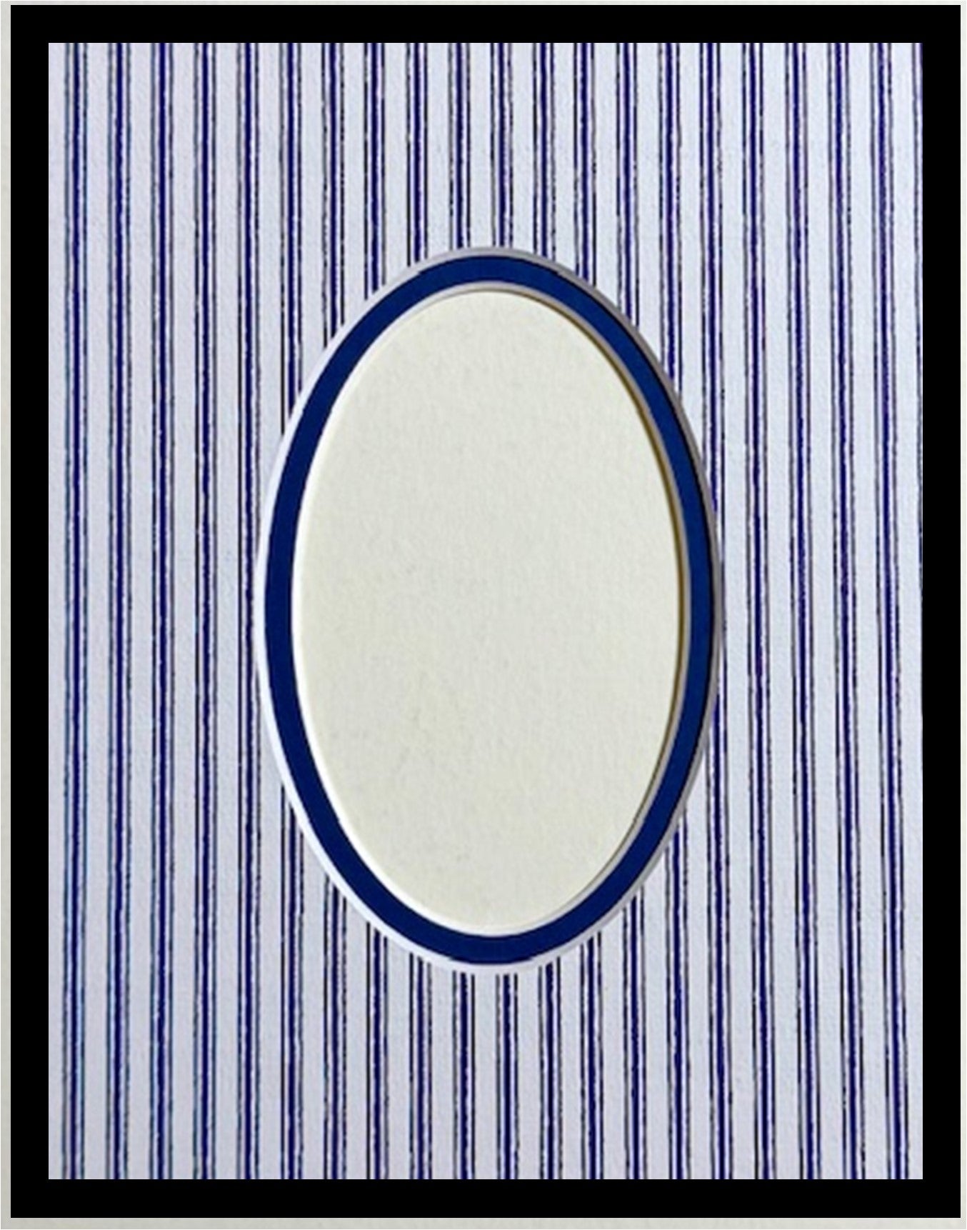 Antique Blue Ticking Printed Double Layer Photo Mat