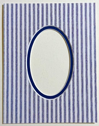 Antique Blue Ticking Printed Double Layer Photo Mat
