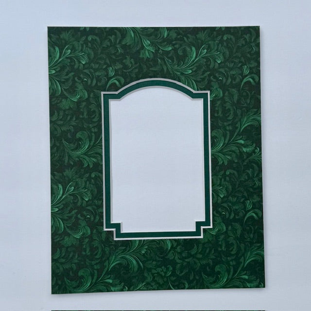 Green Leafy Printed Double Layer Photo Mat