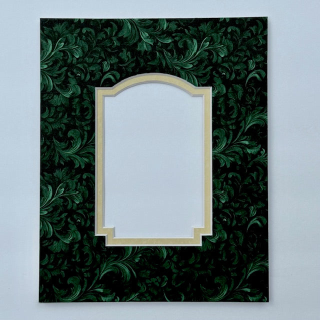 Green Leafy Printed Double Layer Photo Mat