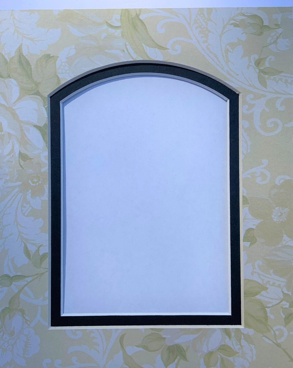 Pale Yellow Floral Double Layer Photo Mat