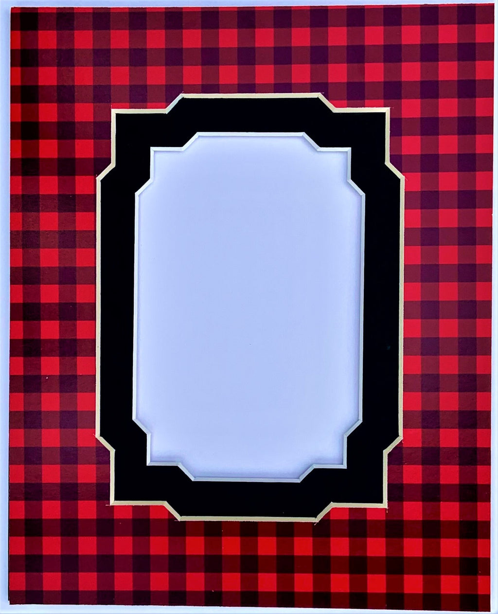 Red Buffalo Plaid Double Layer Photo Mat