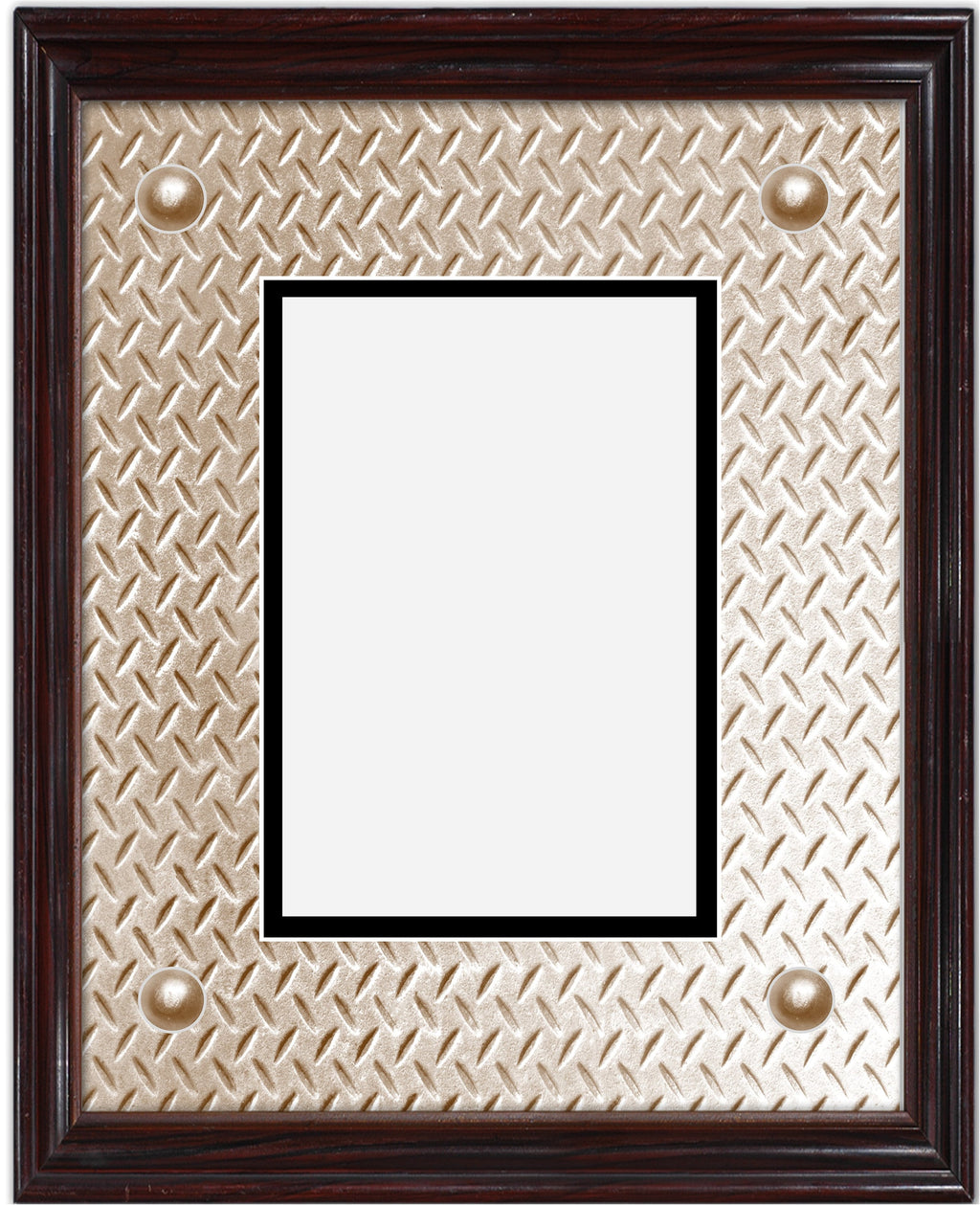 Diamond Plate Metal Image Double Layer Photo Mat