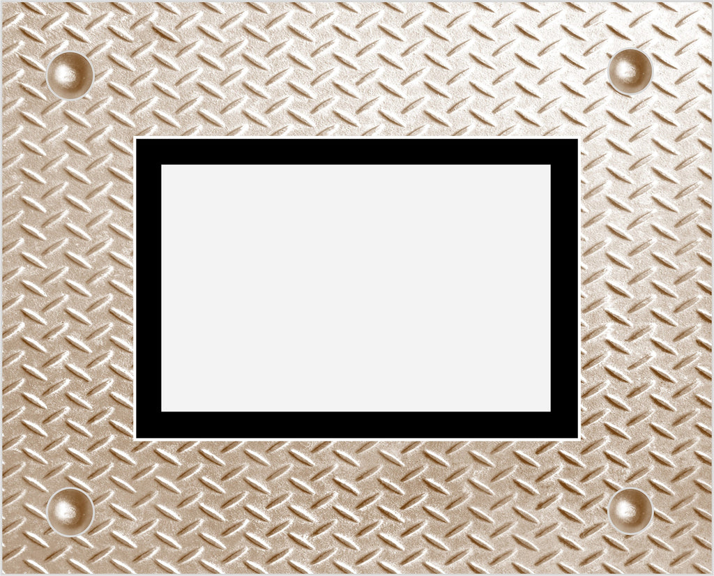 Diamond Plate Metal Image Double Layer Photo Mat