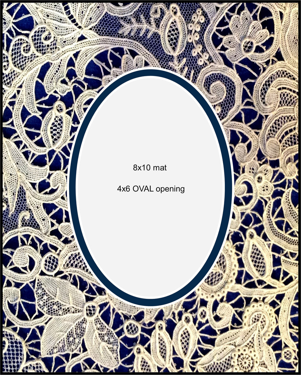 Lace on Blue Image Photo Mat - NOT ACTUAL LACE
