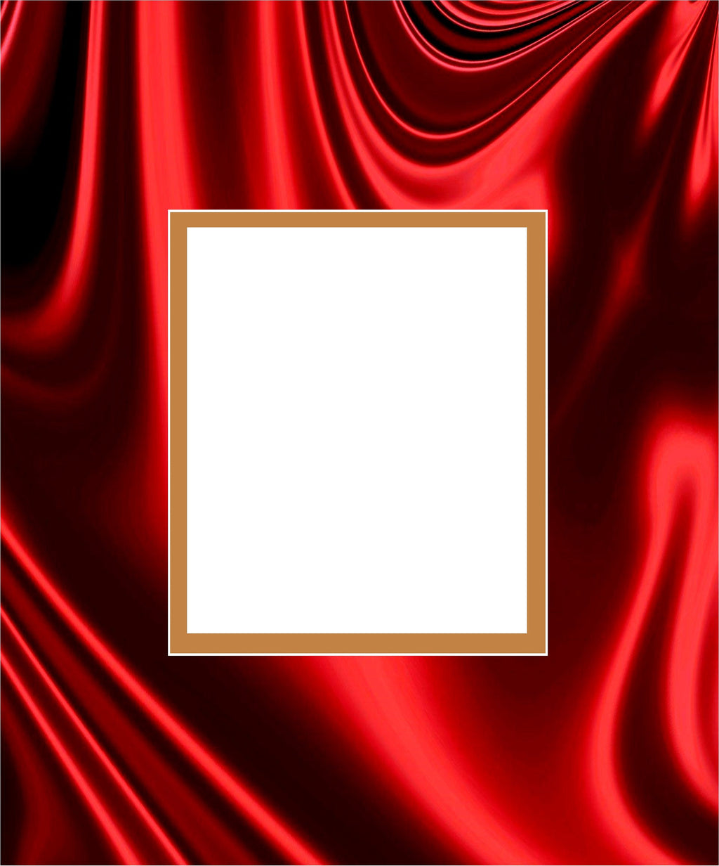 Red Satin Print Double Layer Photo Mat