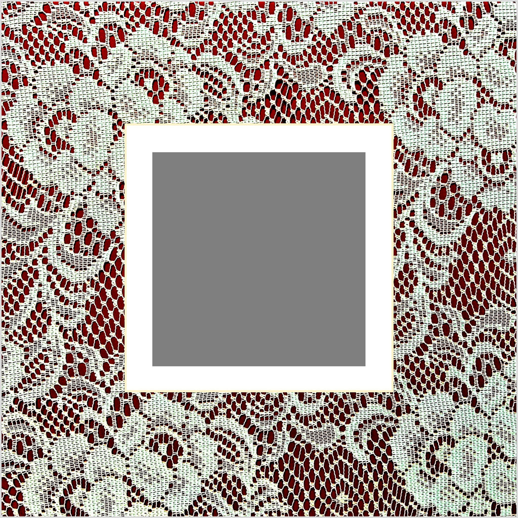 Lace on Red Double Layer Photo Mat - NOT ACTUAL LACE