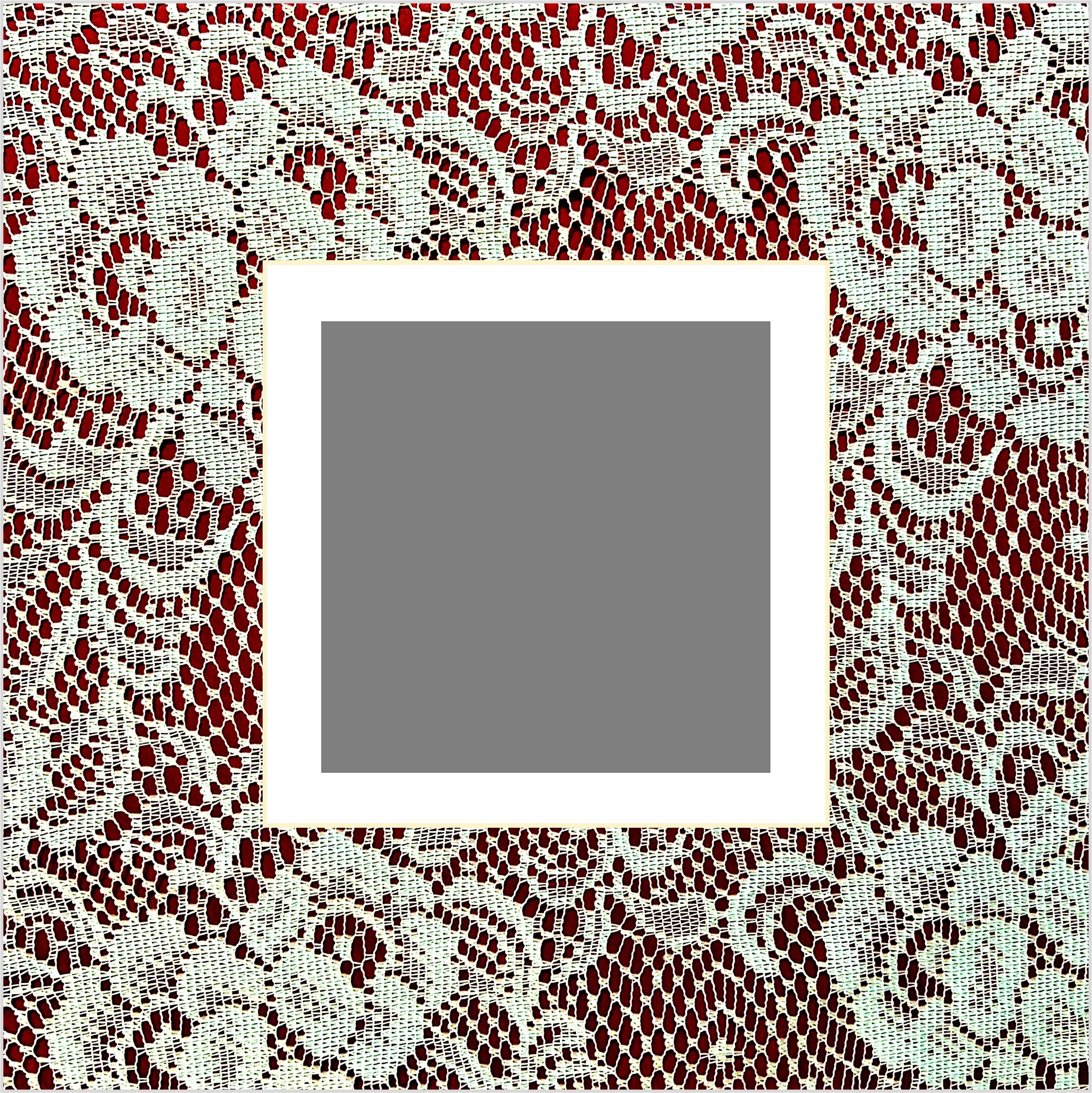 Lace on Red Double Layer Photo Mat - NOT ACTUAL LACE