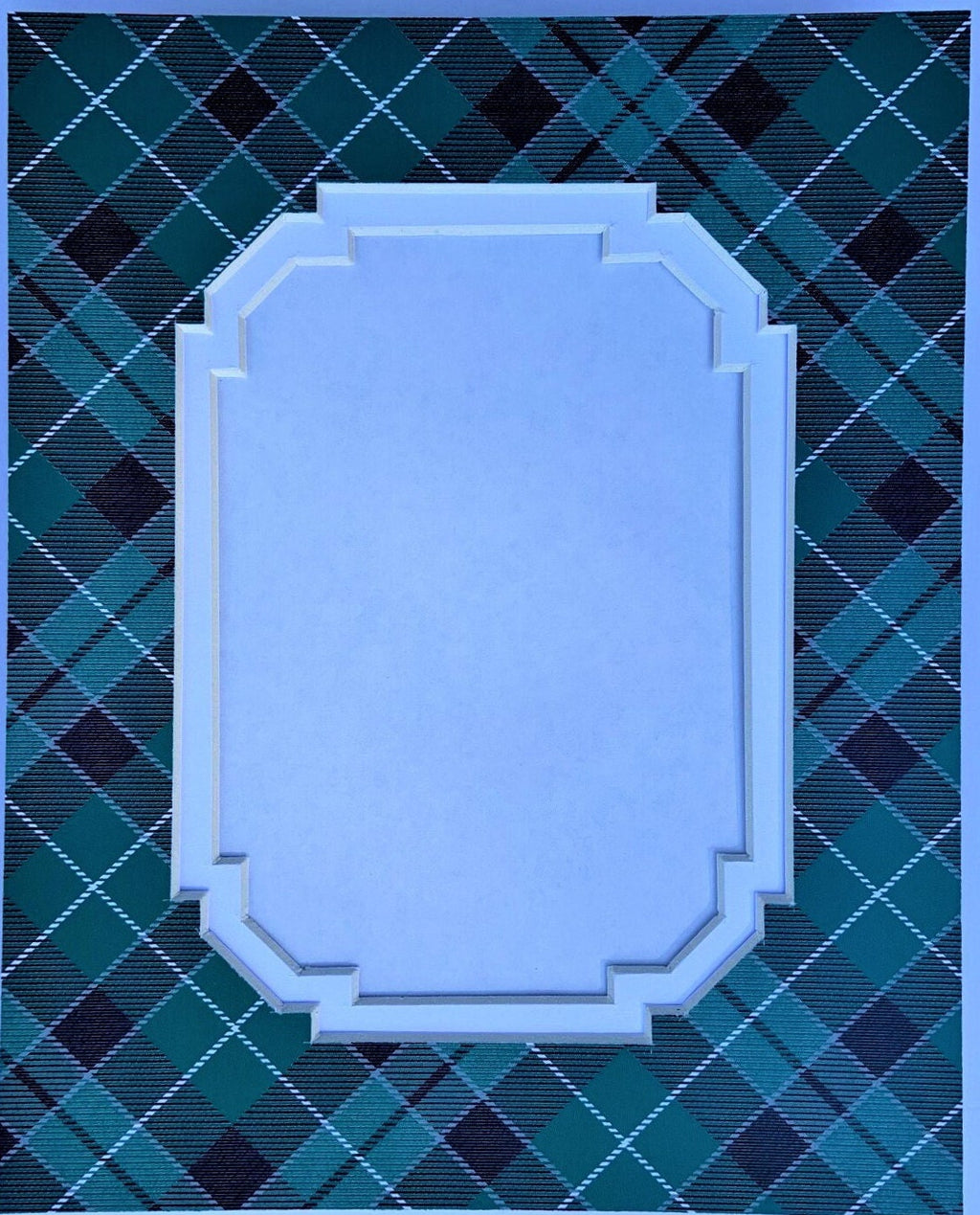Green Plaid Double Layer Photo Mat