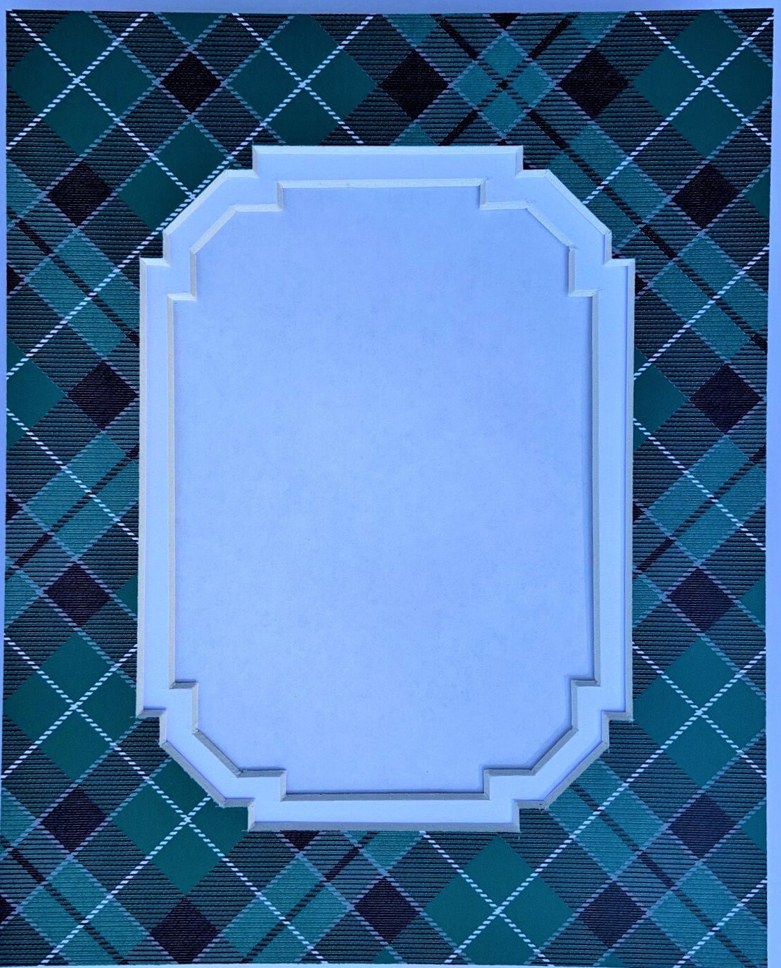 Green Plaid Double Layer Photo Mat
