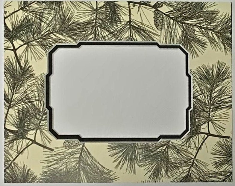 Black Pine Needles Double Layer Photo Mat