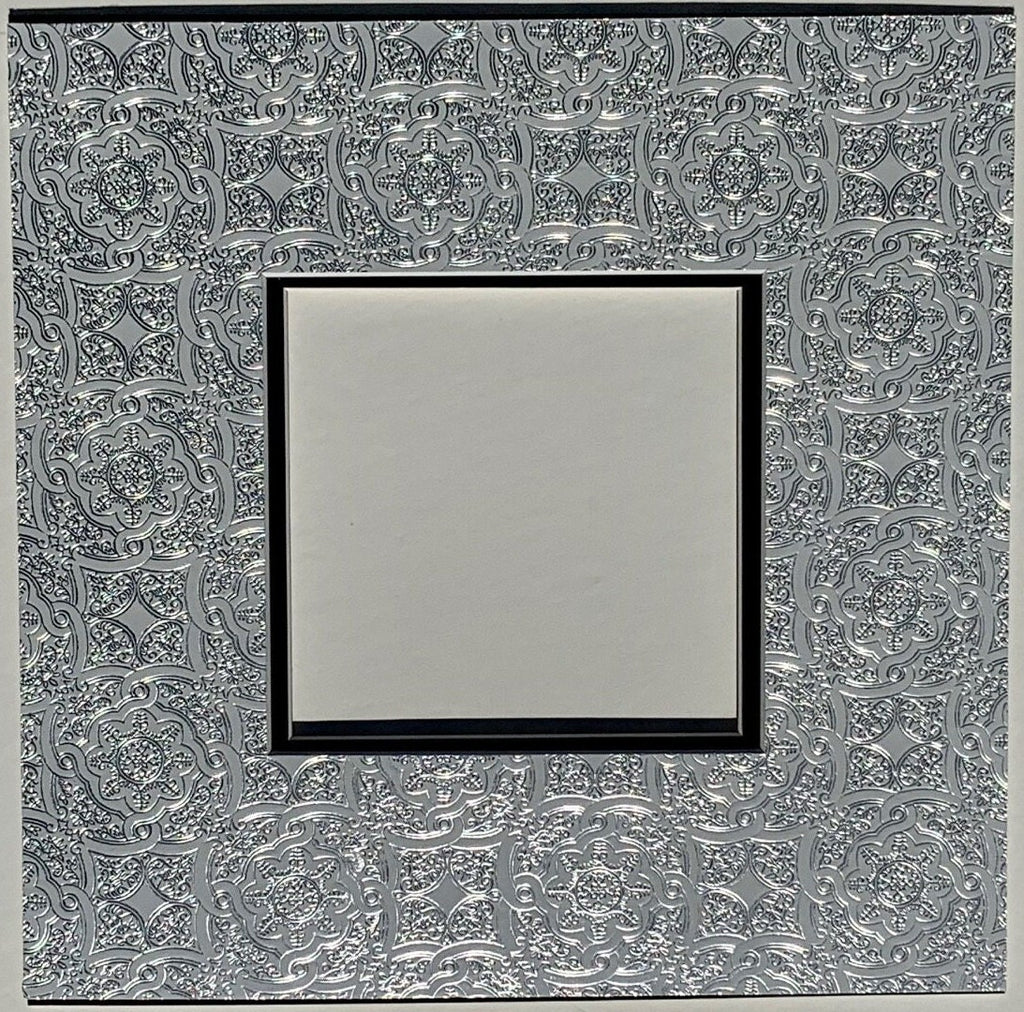 Silver Embossed Double Layer Photo Mat