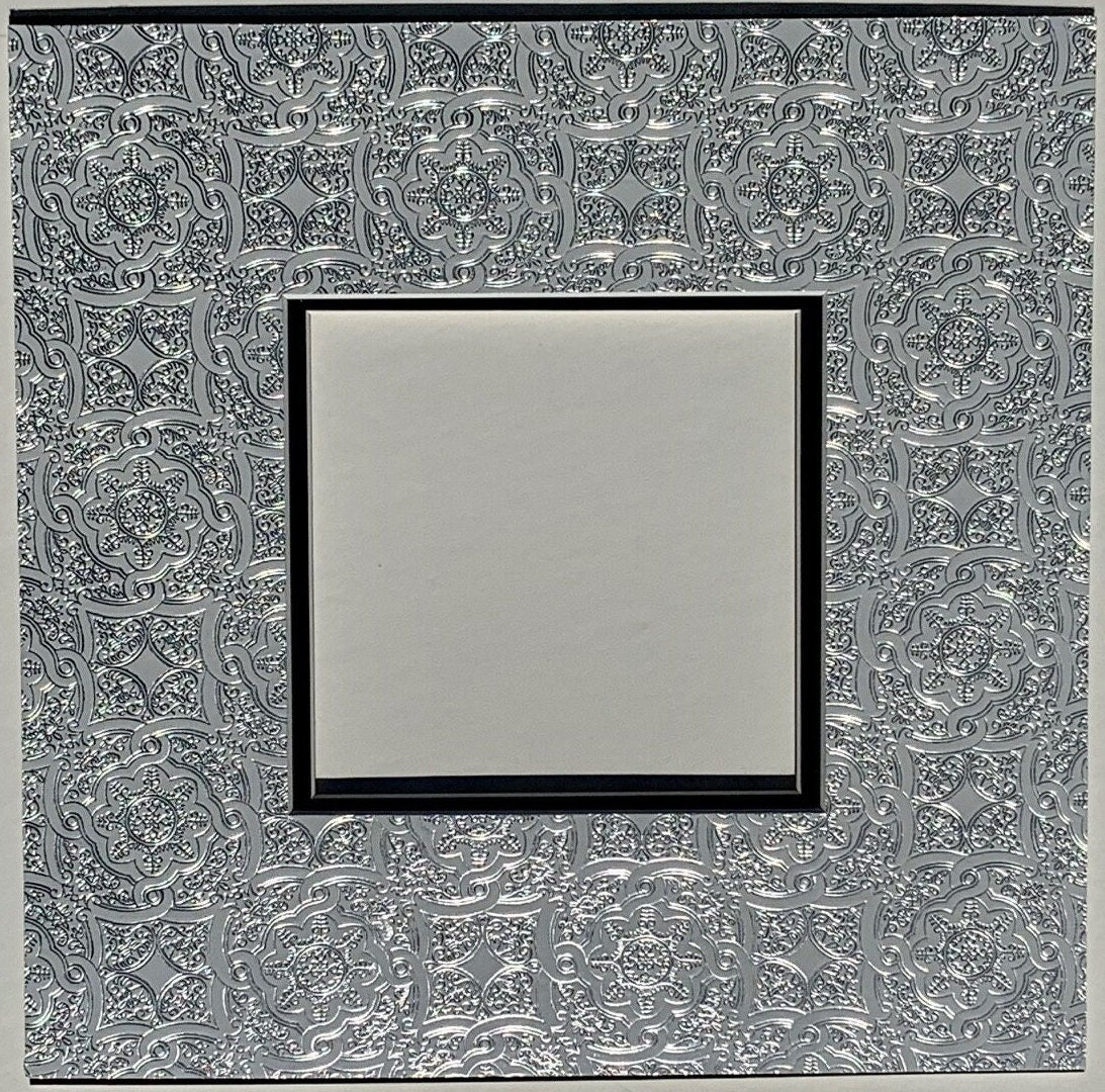 Silver Embossed Double Layer Photo Mat
