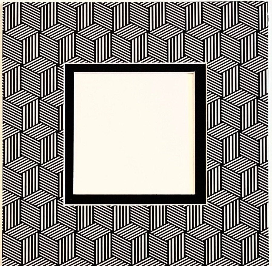 Black and White Blocks Printed Double Layer Photo Mat