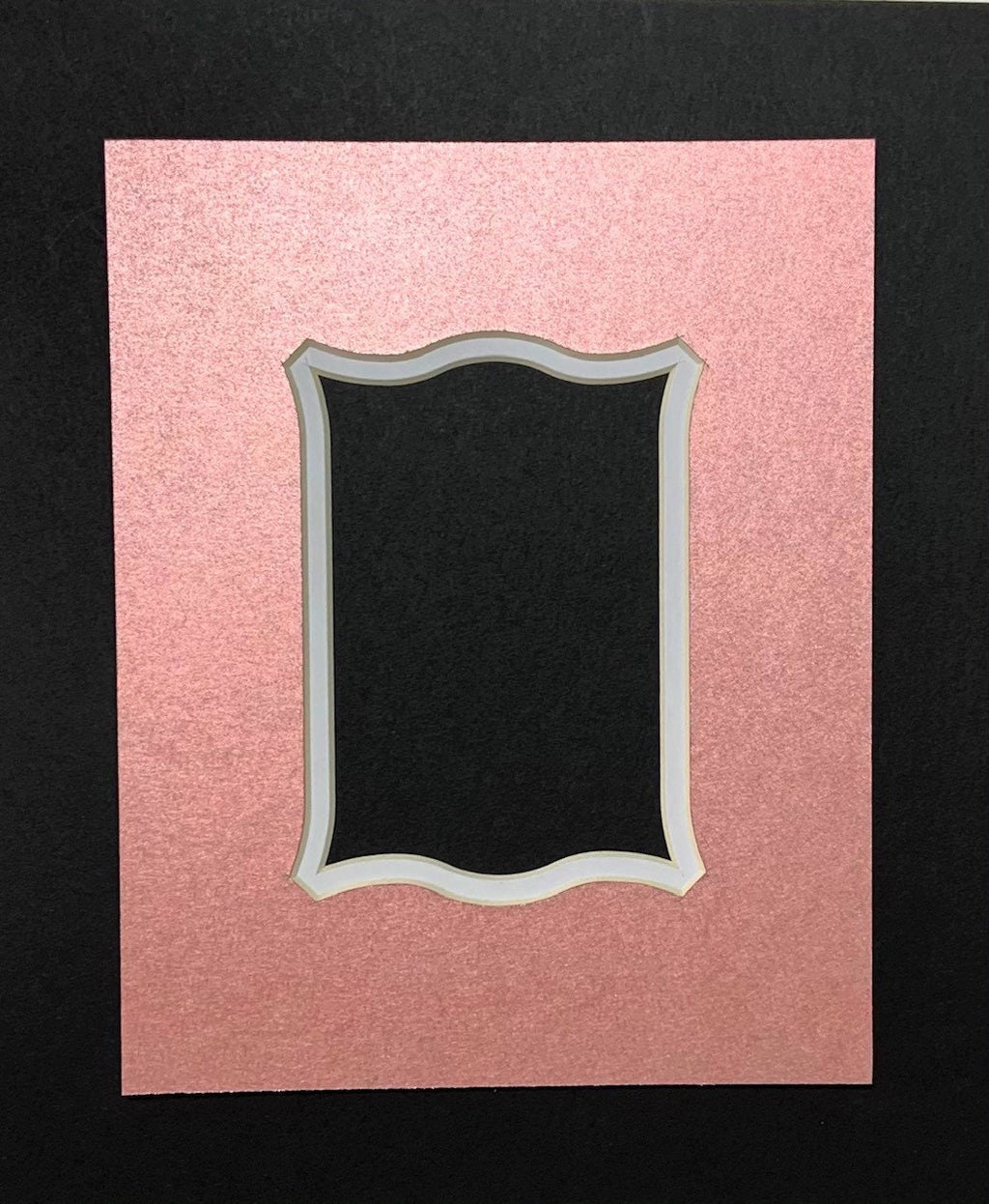 Rose Metallic Double Layer Photo Mat