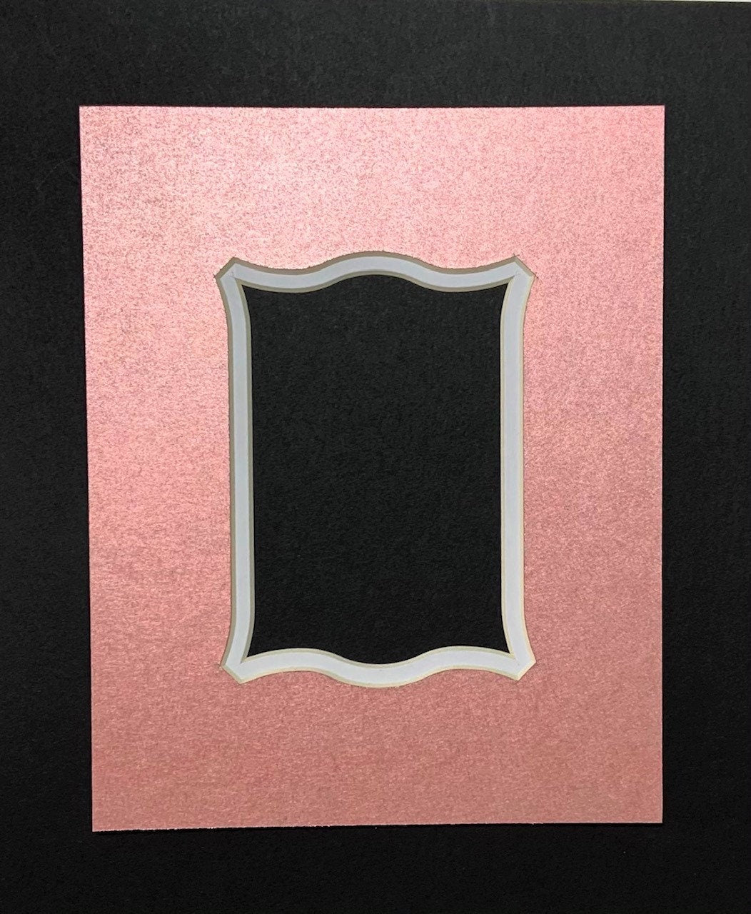 Rose Metallic Double Layer Photo Mat